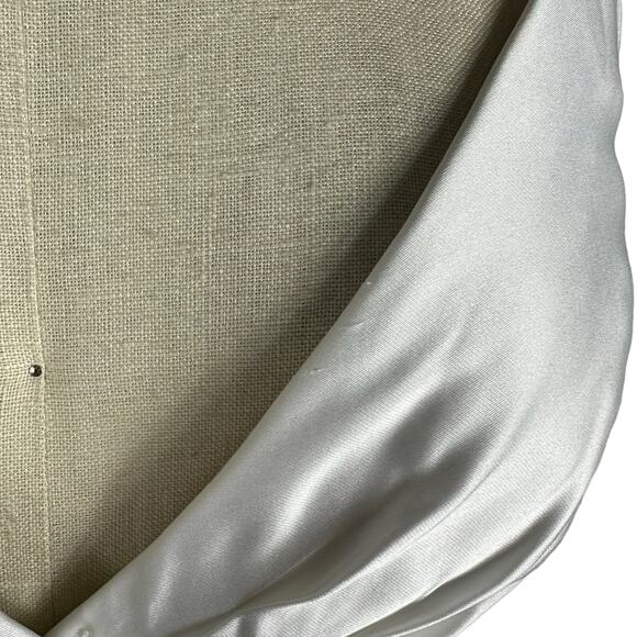 MAC DUGGAL 12443 White Satin V-Neck Sleeveless Long Formal Gown Size 4 NWT Glam - Picture 7 of 16